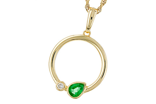 F329-20890: NECKLACE .20 EMERALD .22 TGW