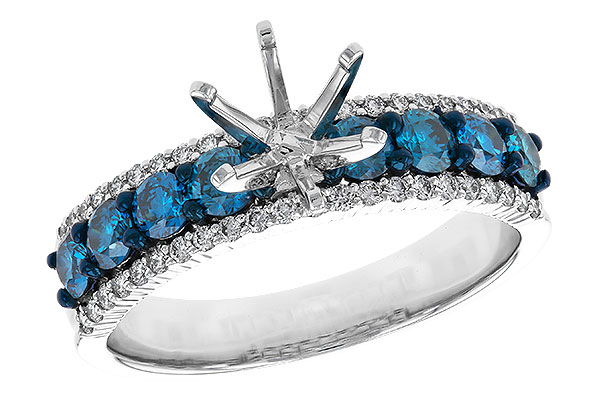 L329-23608: LDS SEMI DIA RG .72 BLUE DIAS .92 TW